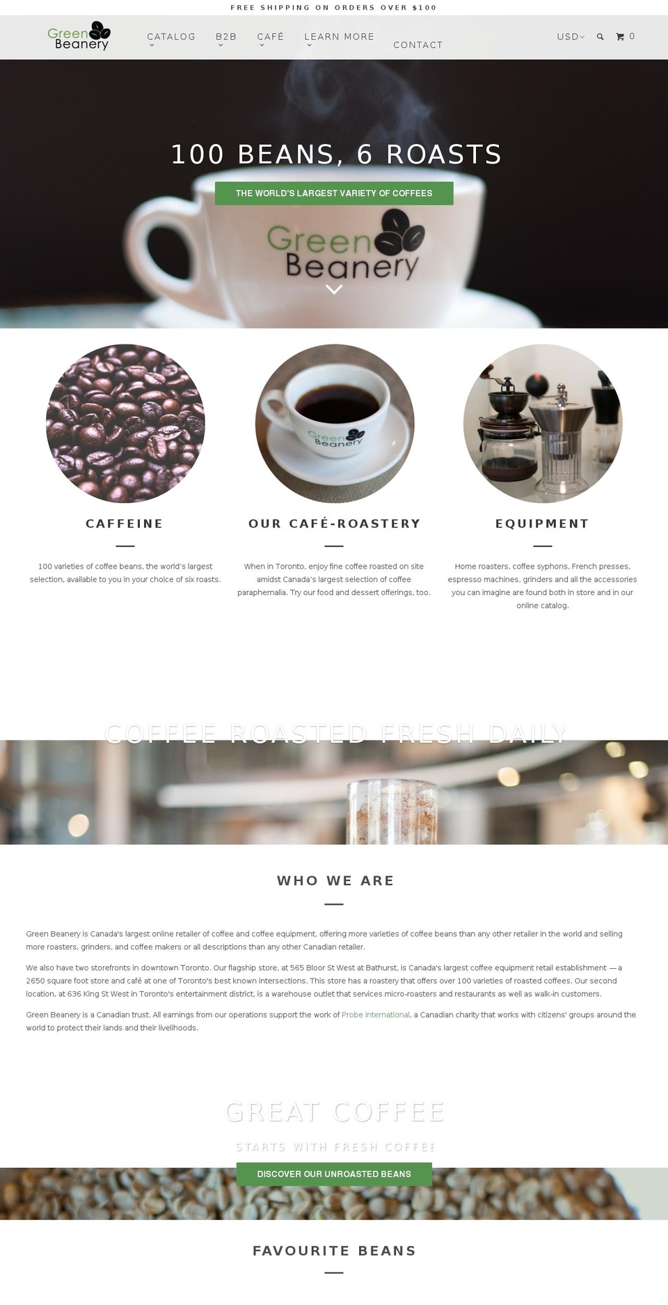 greenbeanery.us shopify website screenshot