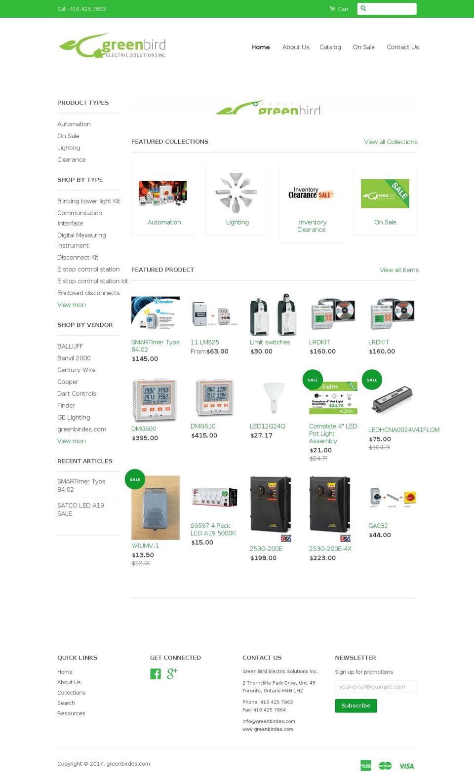 greenbirdes.com shopify website screenshot