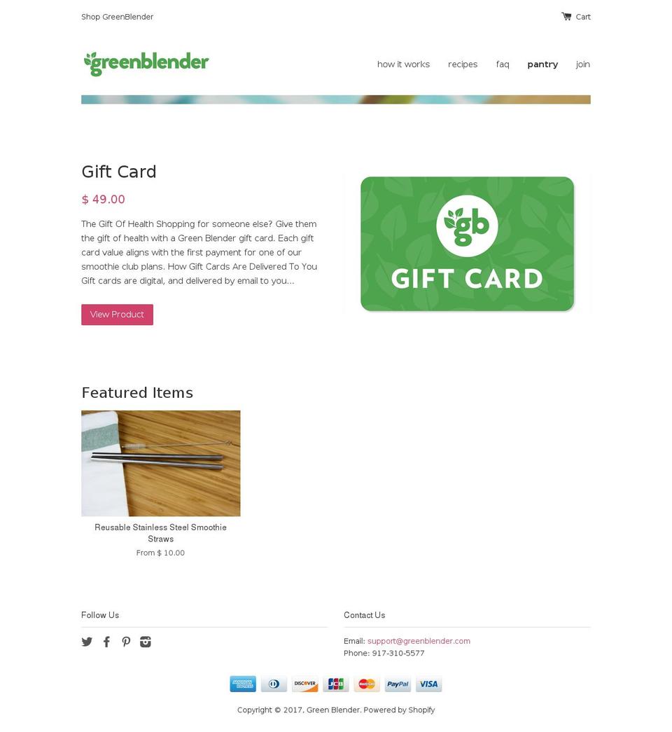 greenblender.myshopify.com shopify website screenshot