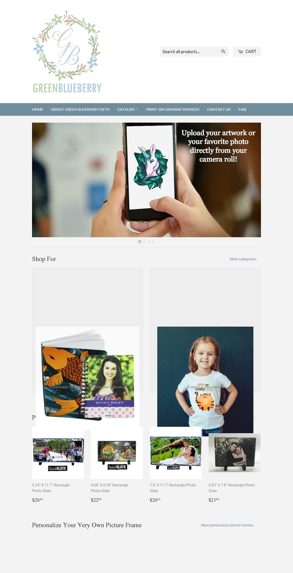 greenblueberry.com — Shopify storefront screenshot