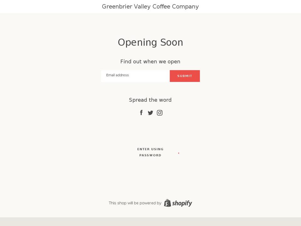 greenbriercoffee.com — Shopify storefront screenshot