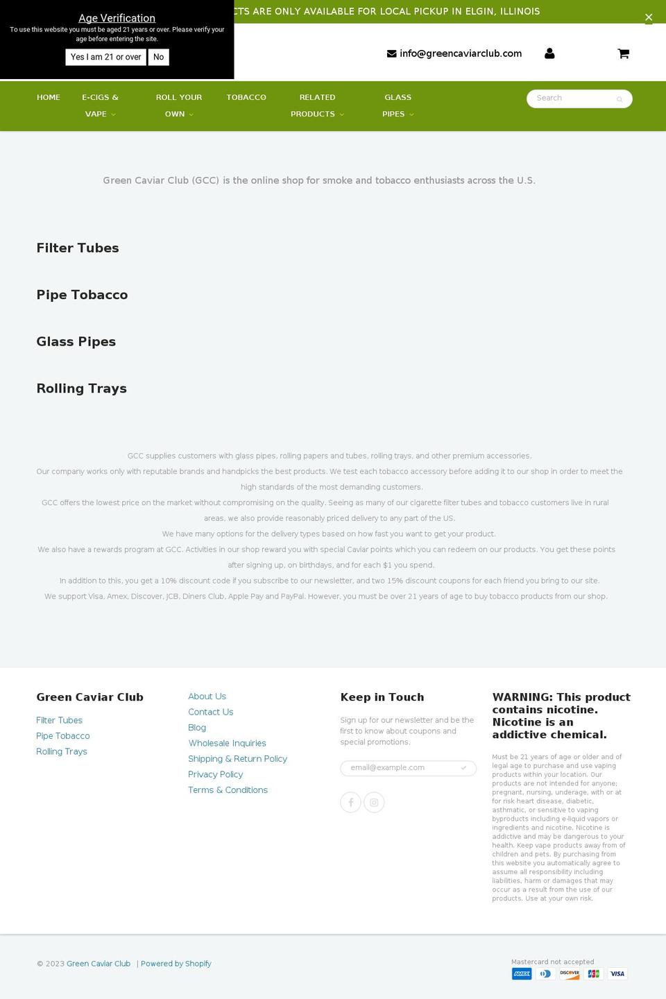 greencaviarclub.com shopify website screenshot