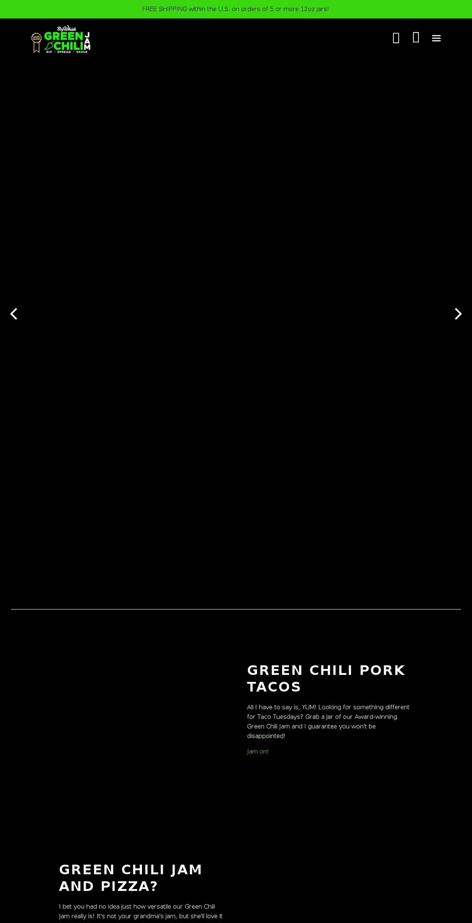 greenchilijam.com shopify website screenshot