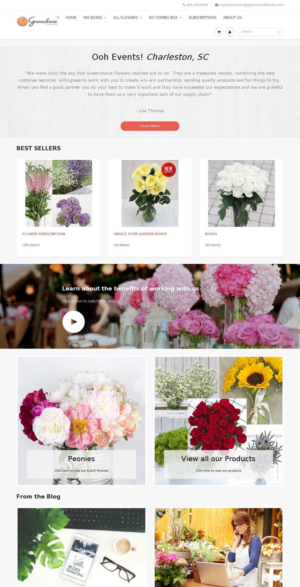 greenchoiceflowers.com shopify website screenshot