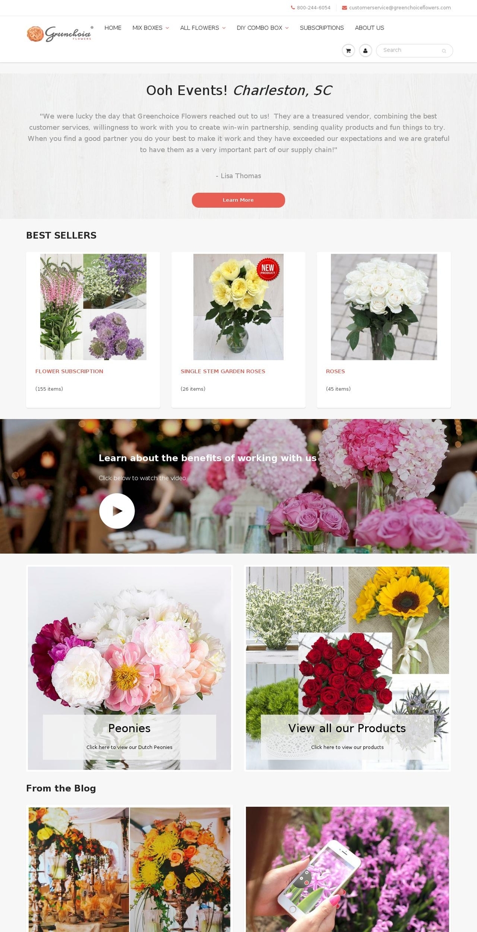greenchoiceflowers.net shopify website screenshot