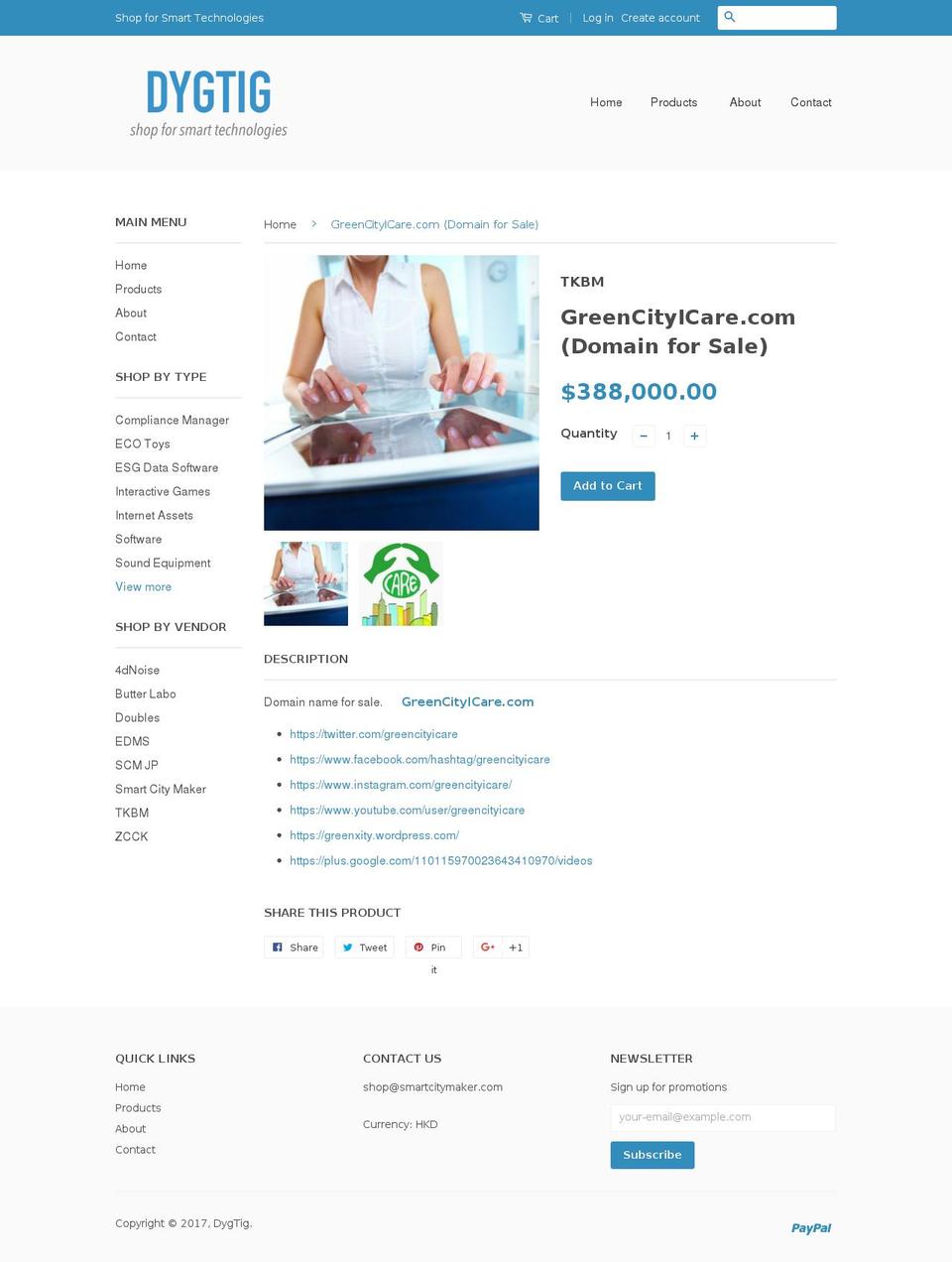 greencityicare.com shopify website screenshot