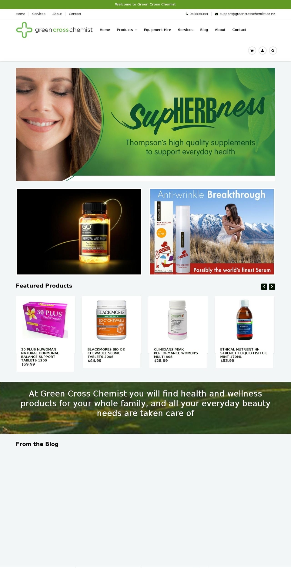 greencrosschemist.co.nz shopify website screenshot