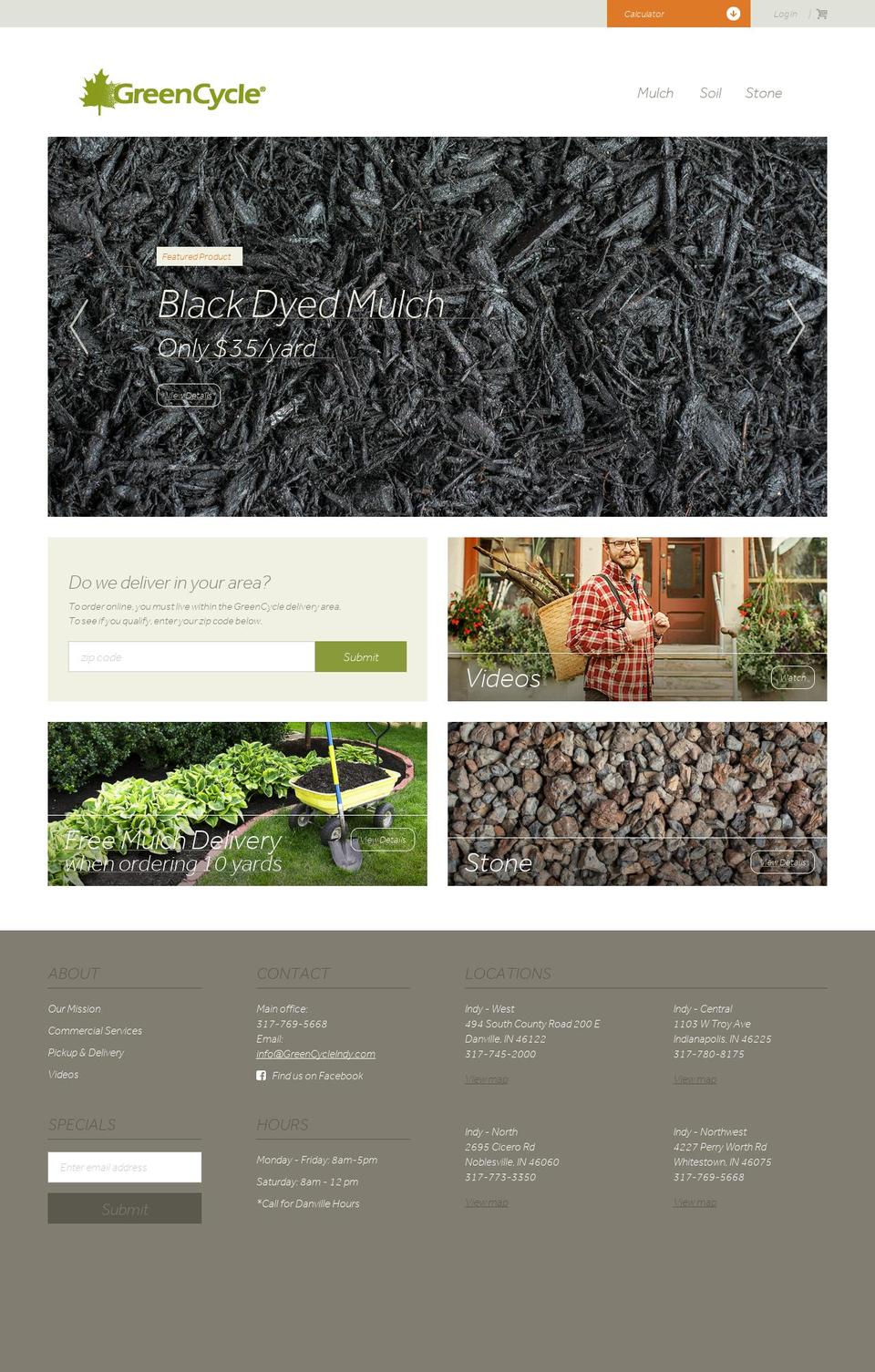 greencycle Shopify theme site example greencyclemulch.com