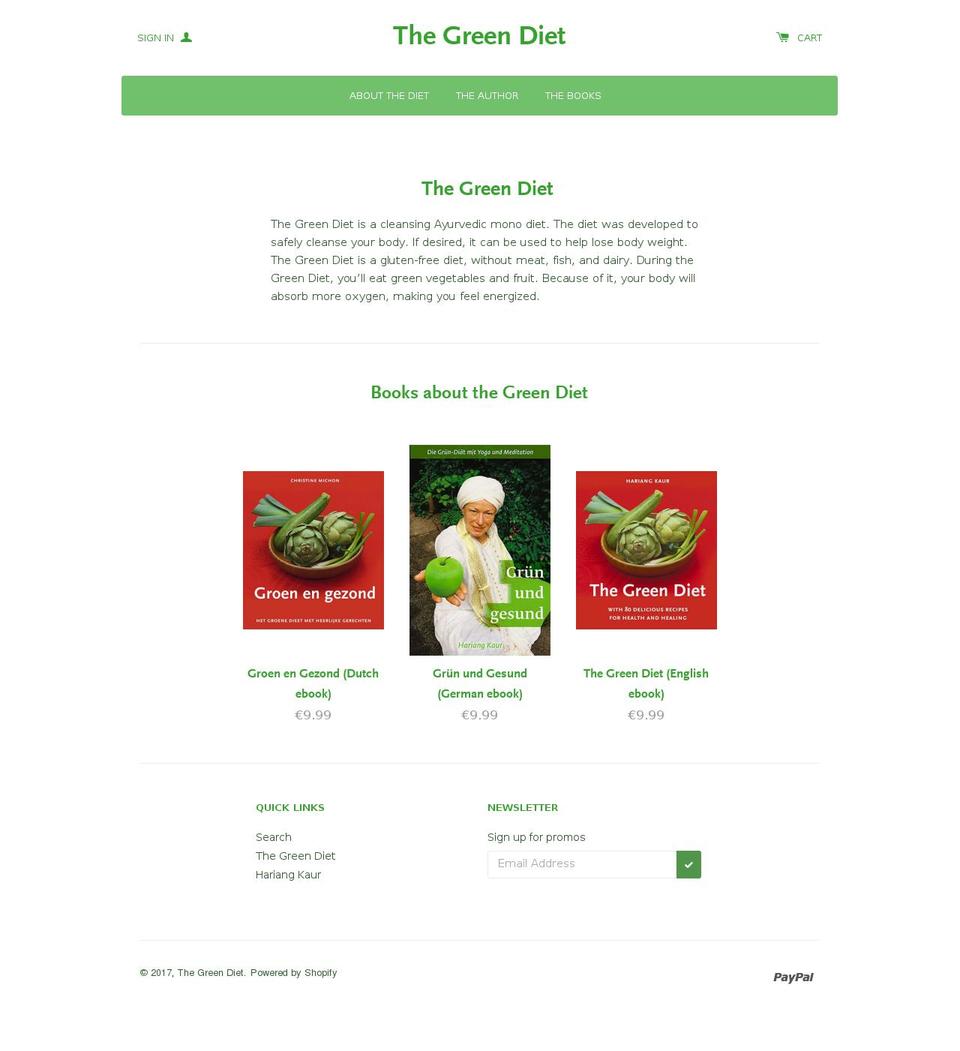 greendiet.org shopify website screenshot