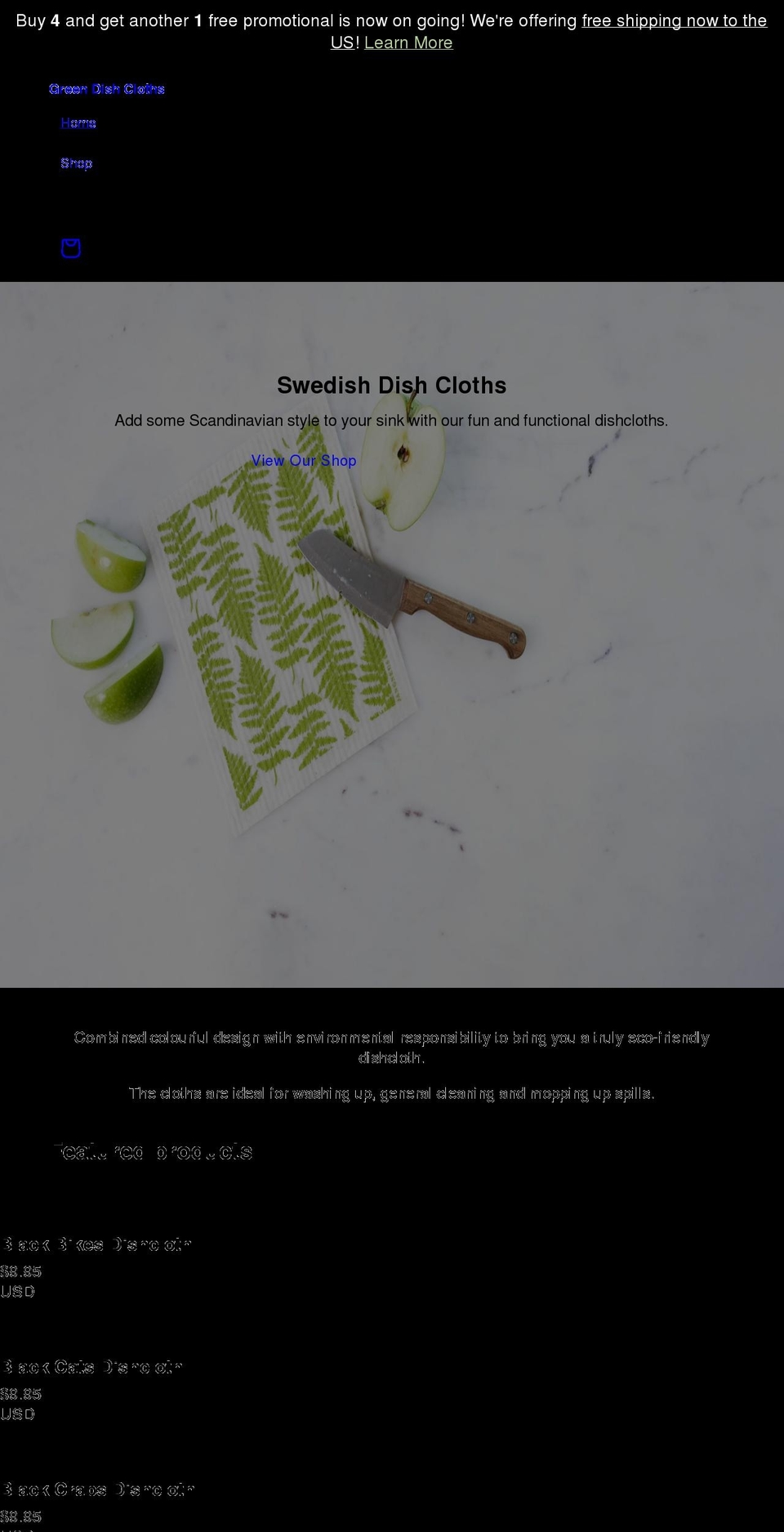 greendishcloths.com — Shopify storefront screenshot