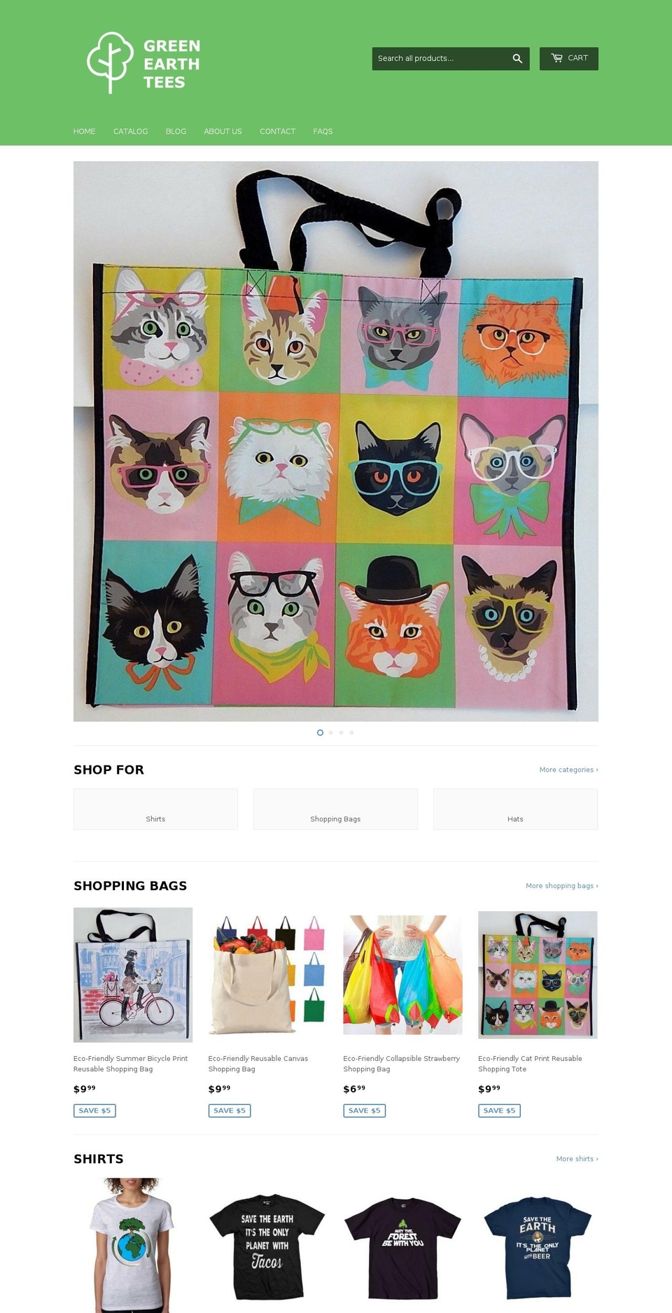 greenearth-tees.com — Shopify storefront screenshot