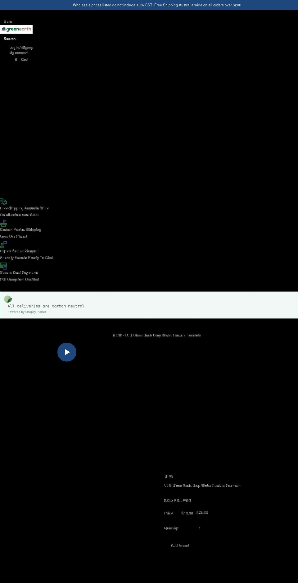 greenearth.net.au shopify website screenshot