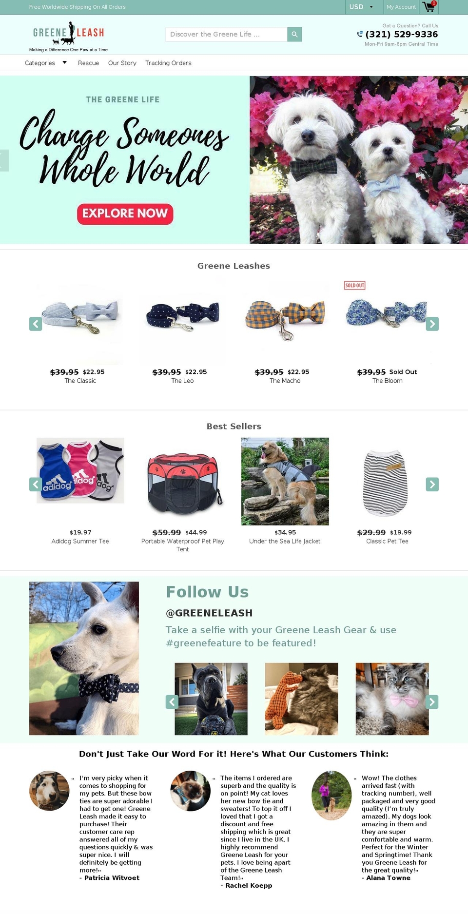 greeneleash.com shopify website screenshot
