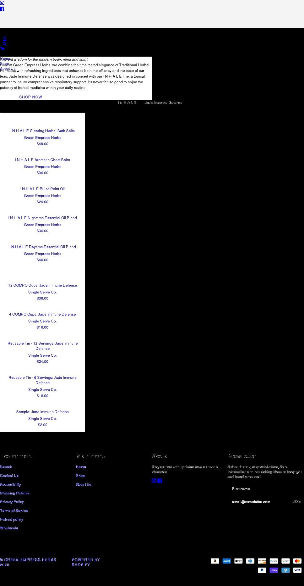 greenempressherbs.com shopify website screenshot