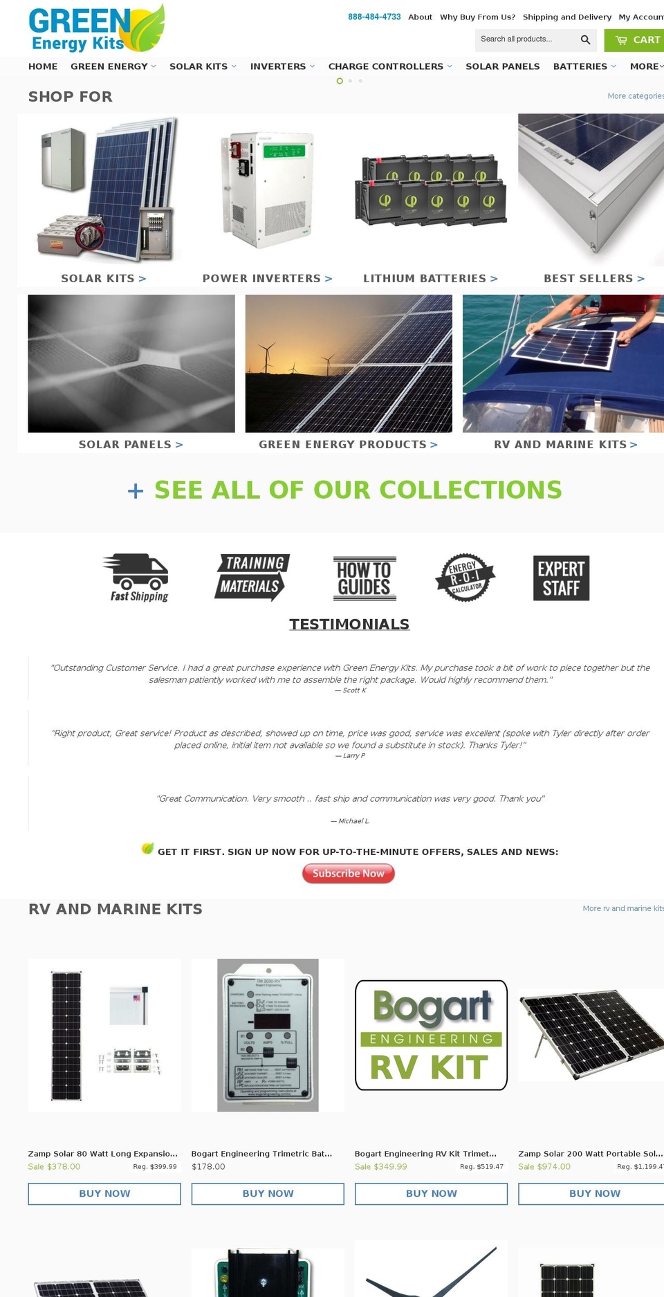 greenenergykits.com shopify website screenshot