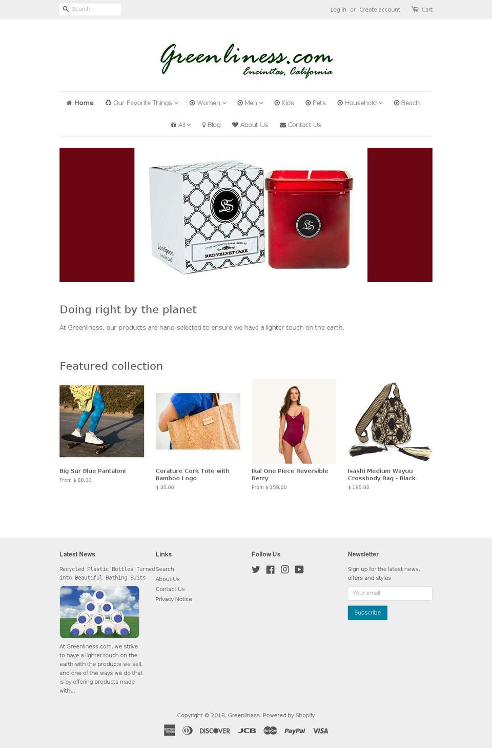 greeneness.com — Shopify storefront screenshot