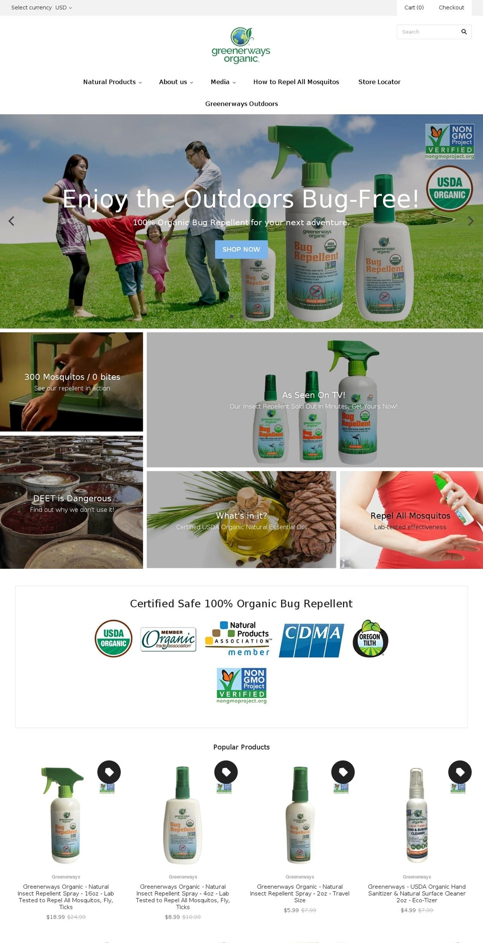 greenerways.com shopify website screenshot