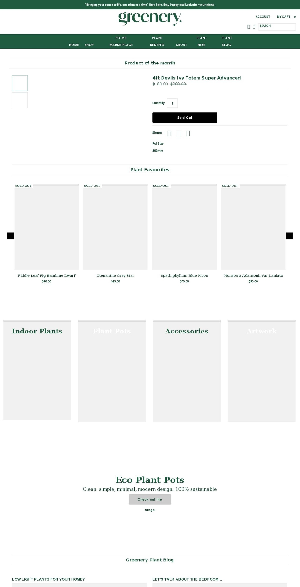 greeneryaustralia.com.au shopify website screenshot