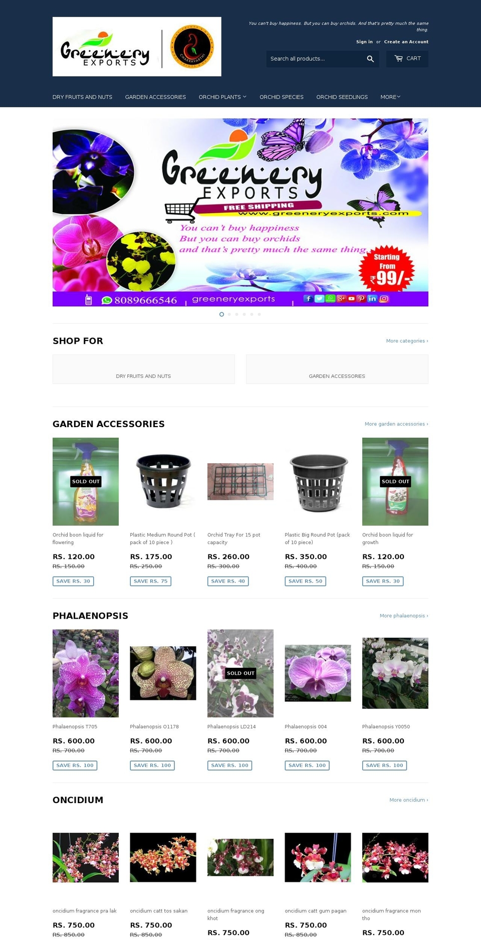 greeneryexports.com — Shopify store on .com