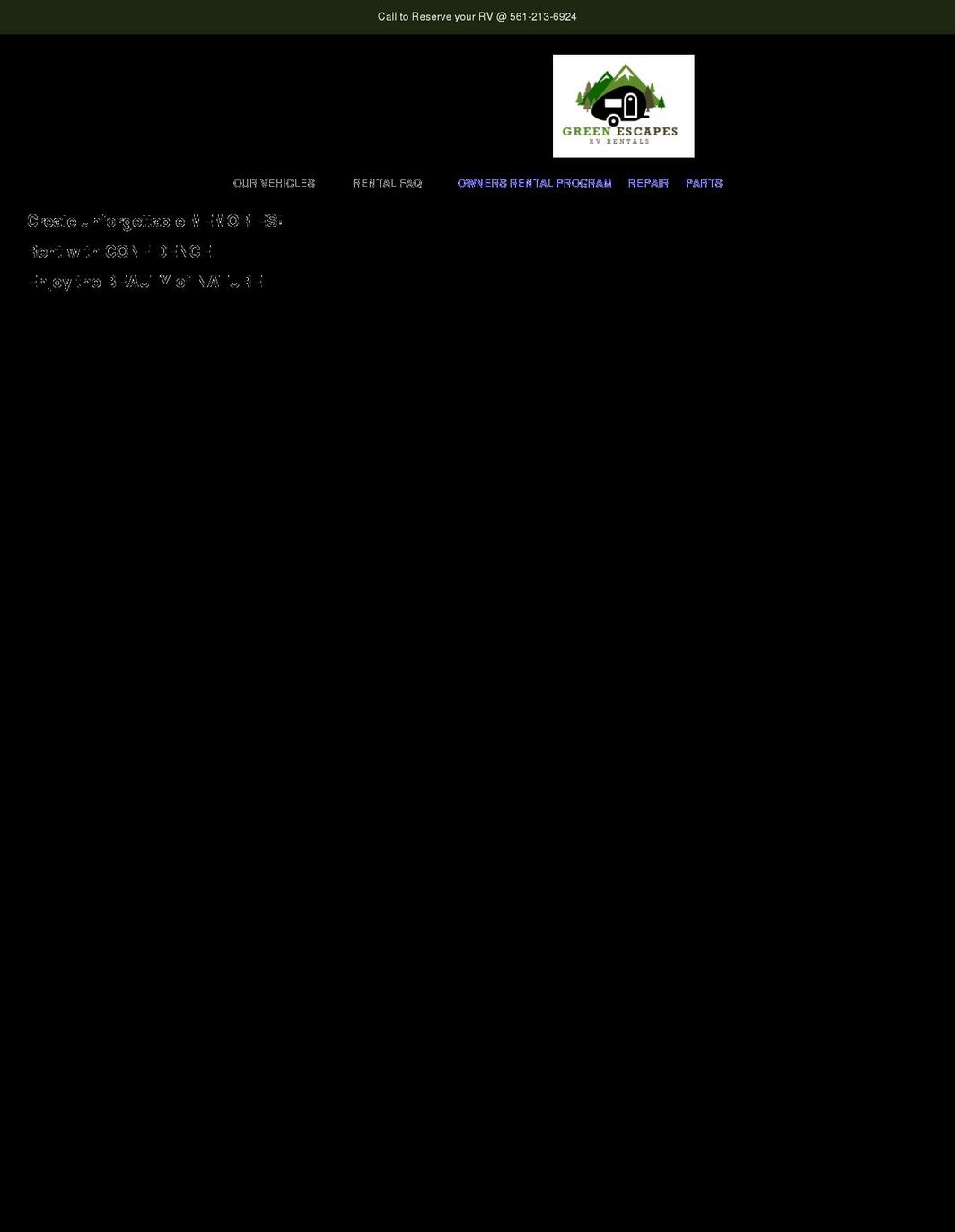greenescapesrvrentals.com shopify website screenshot