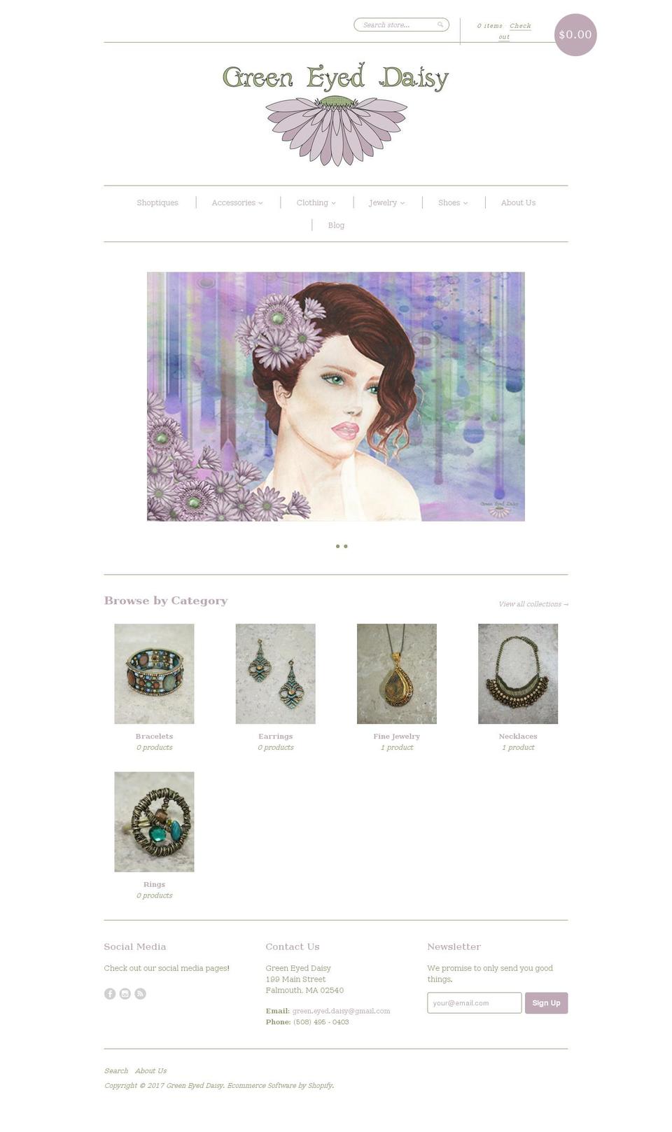 greeneyeddaisyboutique.com shopify website screenshot