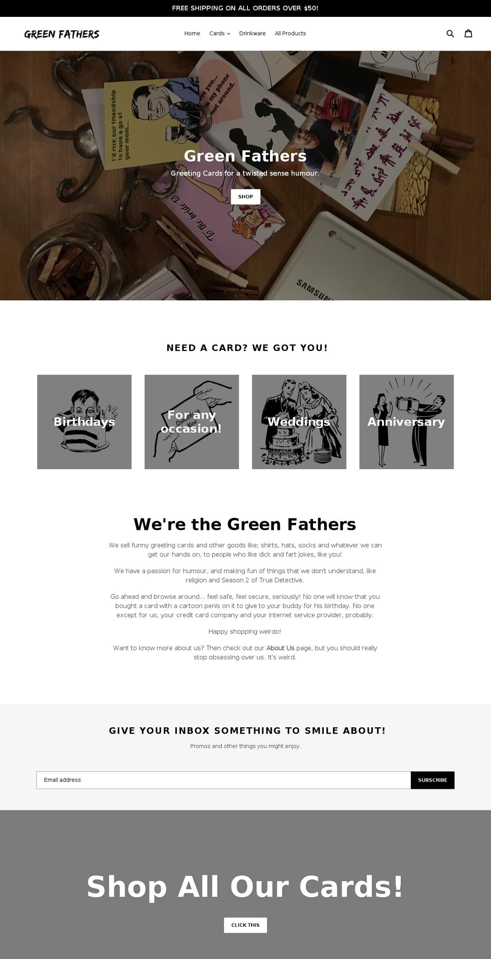 greenfathers.com — Shopify storefront screenshot
