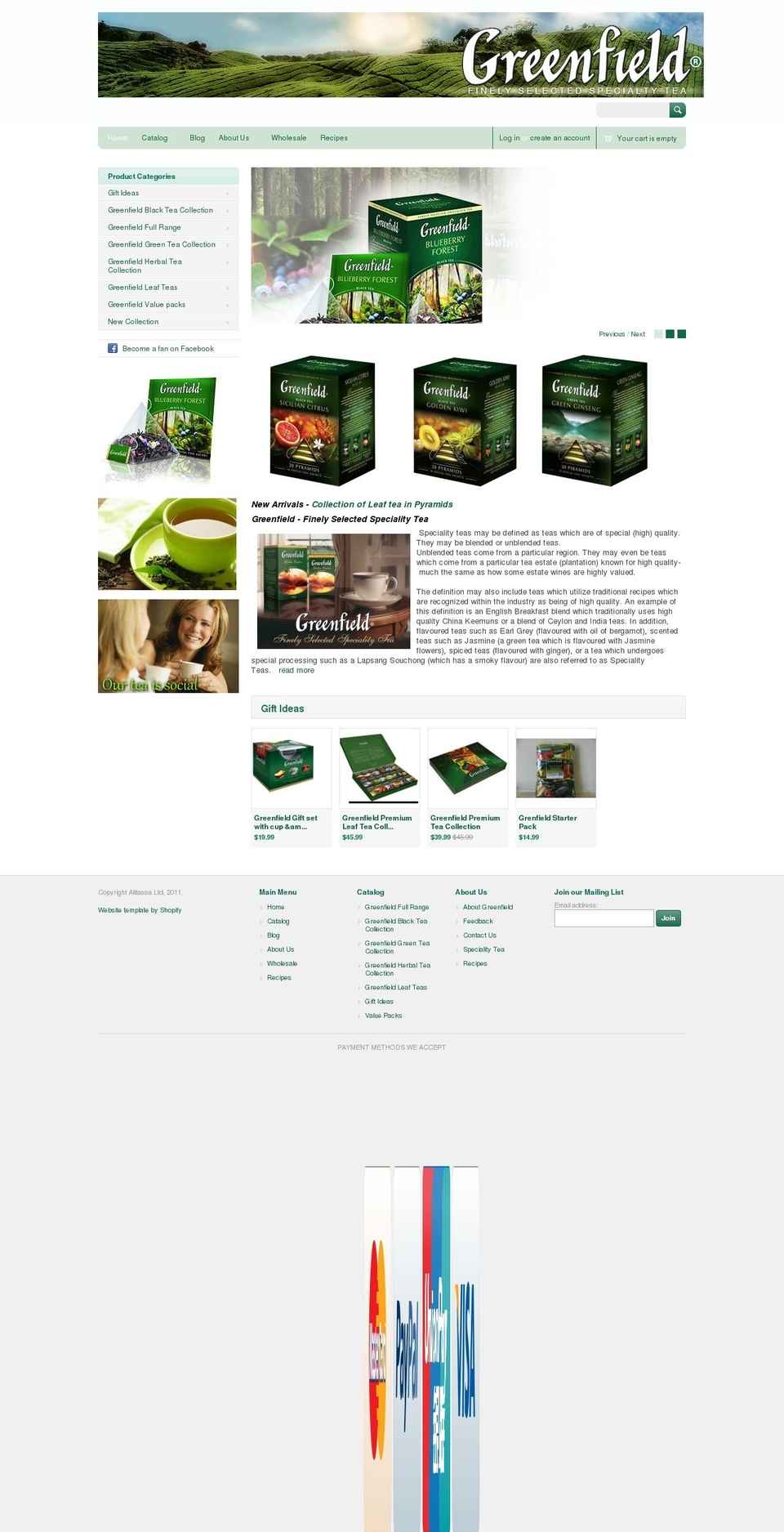Megatronic Shopify theme site example greenfieldtea.co.nz