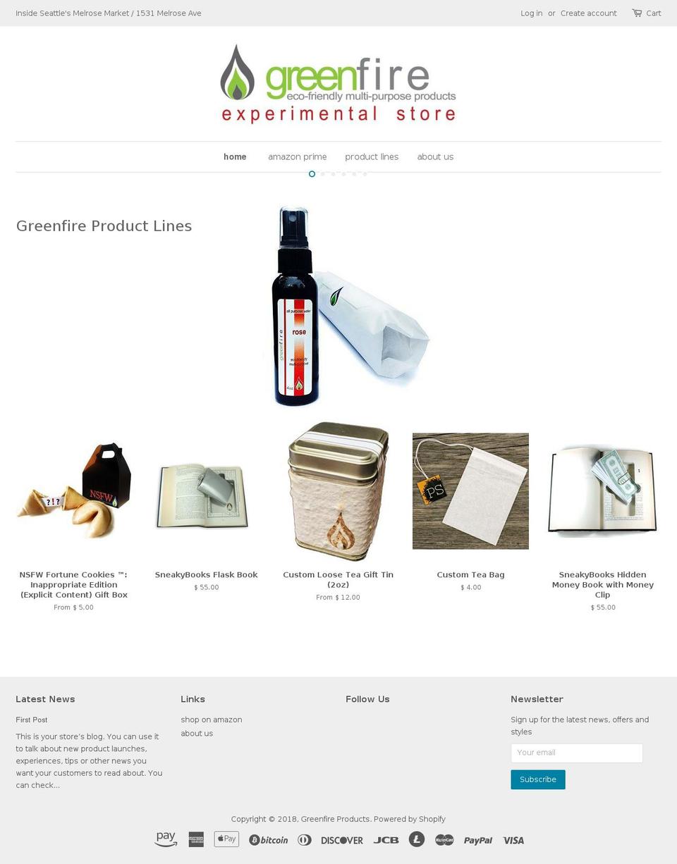 greenfirecandles.com shopify website screenshot