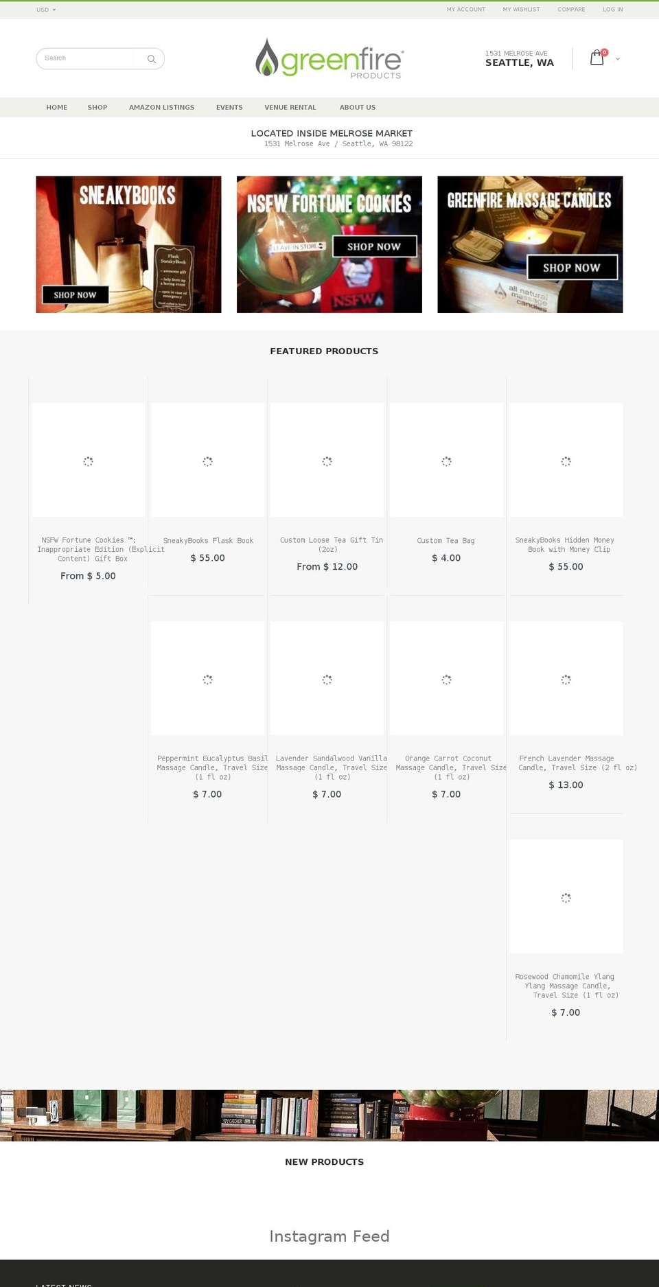 greenfireproducts.com — Shopify storefront screenshot