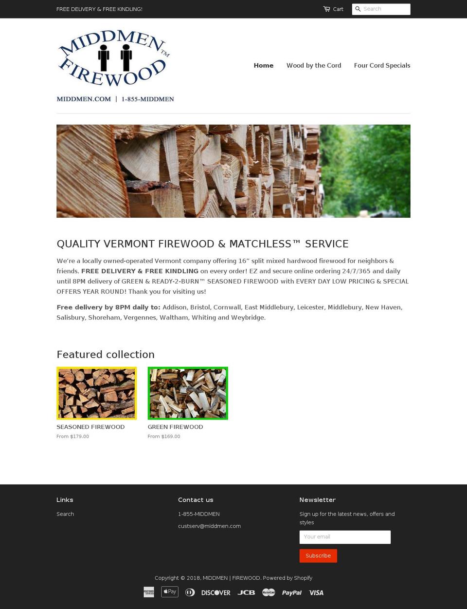 greenfirewoodforsale.com — Shopify storefront screenshot