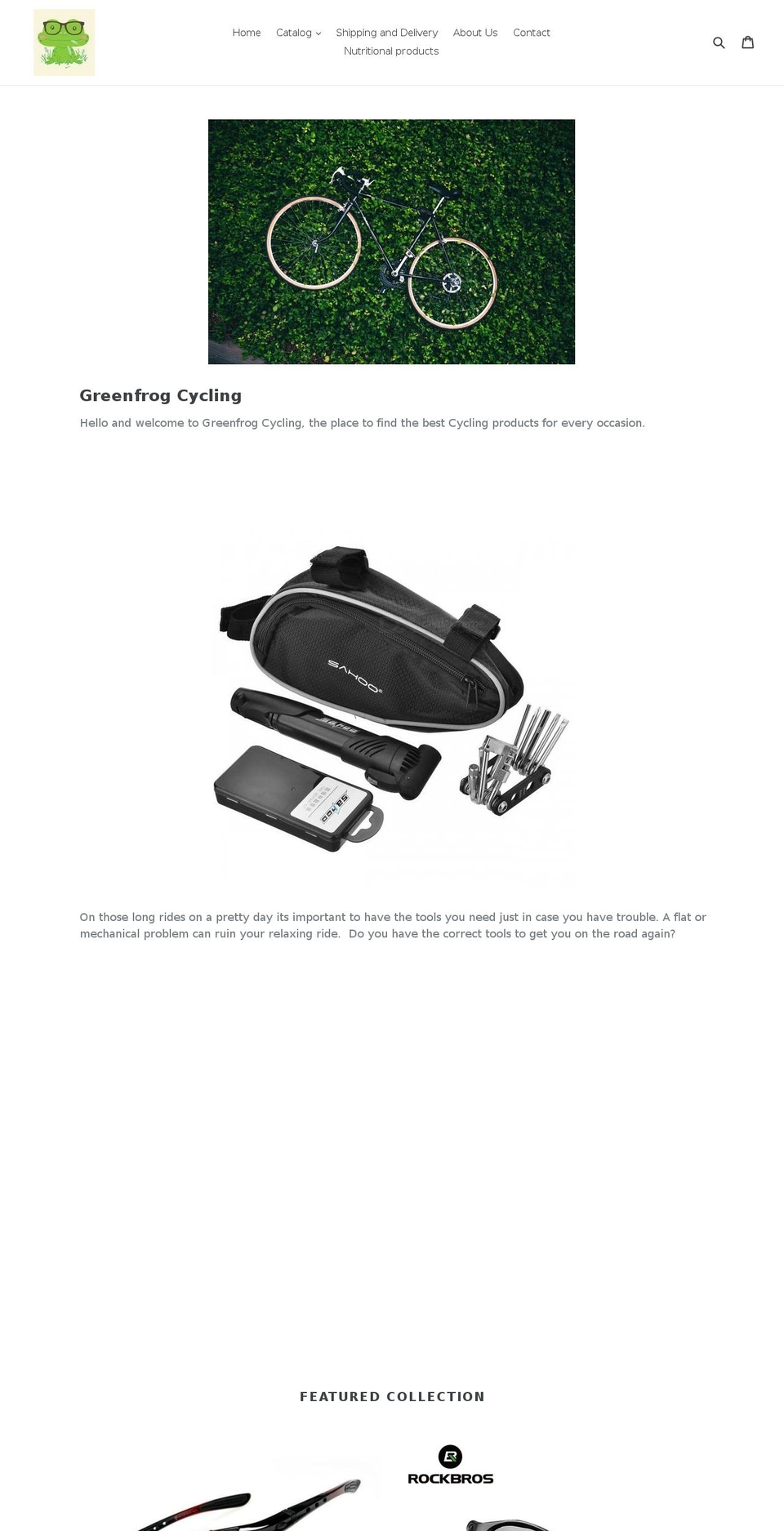 greenfrogcycling.com shopify website screenshot