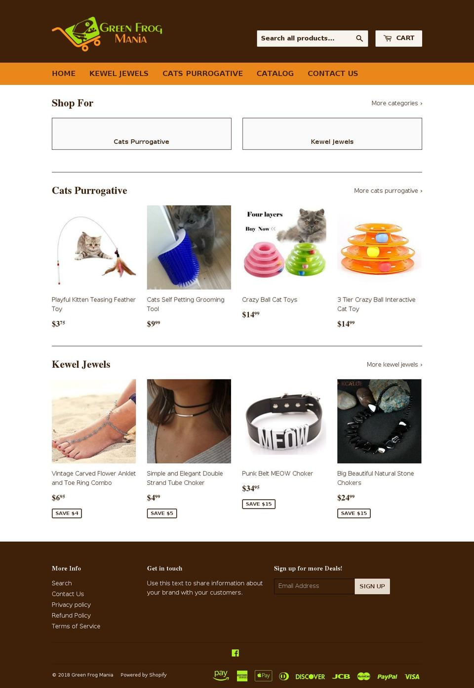 greenfrogmania.com shopify website screenshot
