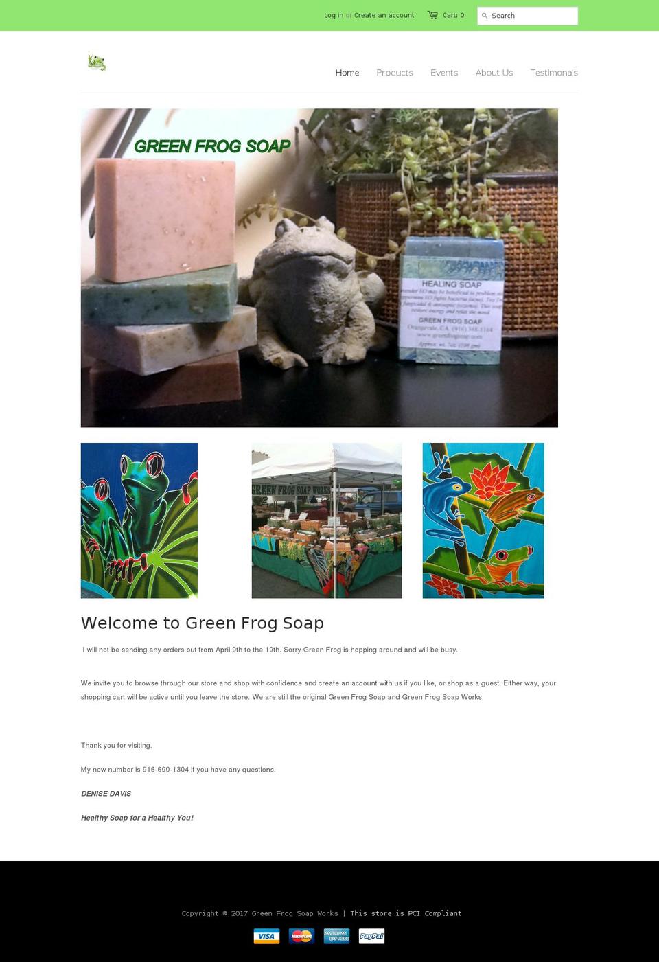 greenfrogsoapworks.com shopify website screenshot