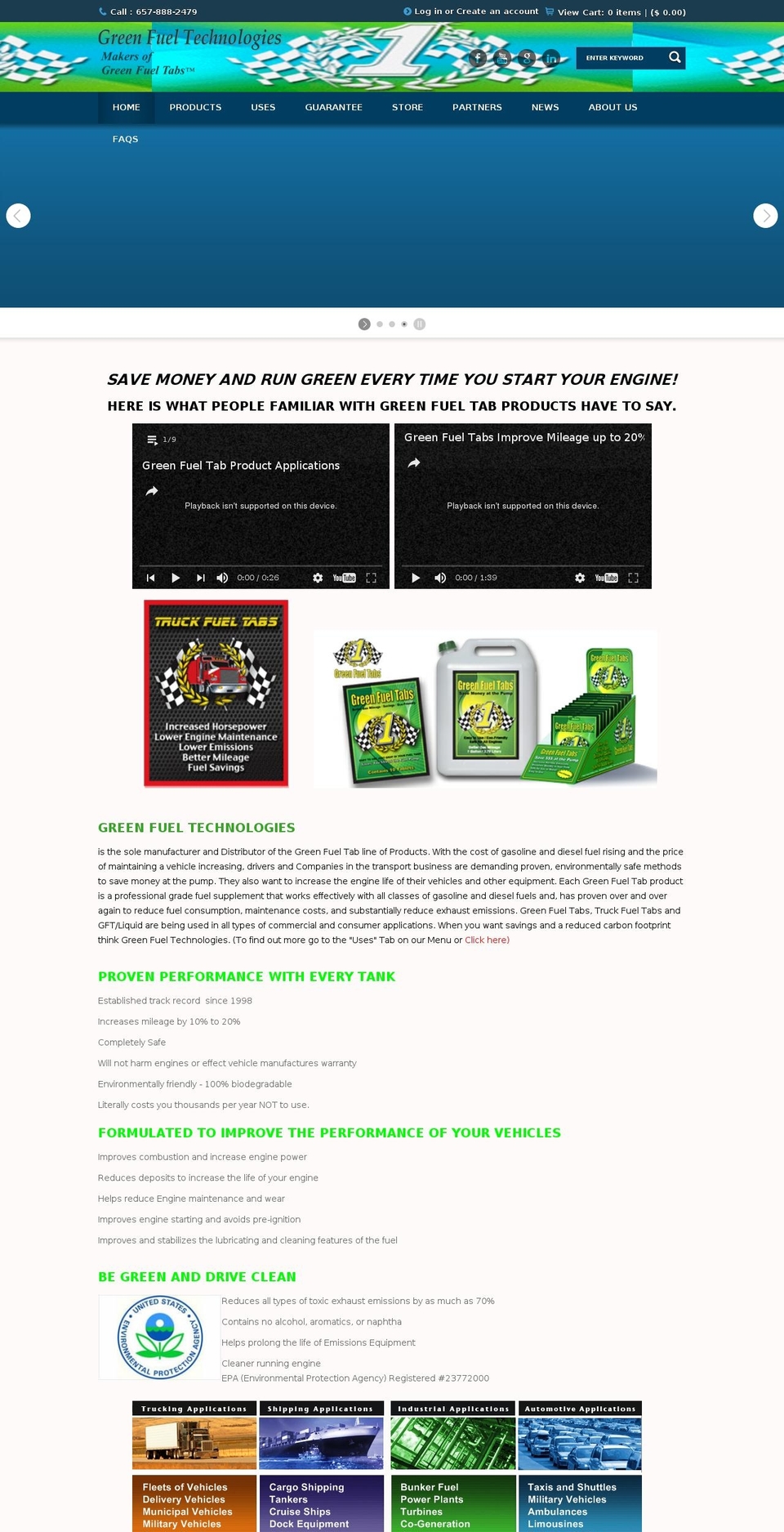 greenfueltabscard.com shopify website screenshot