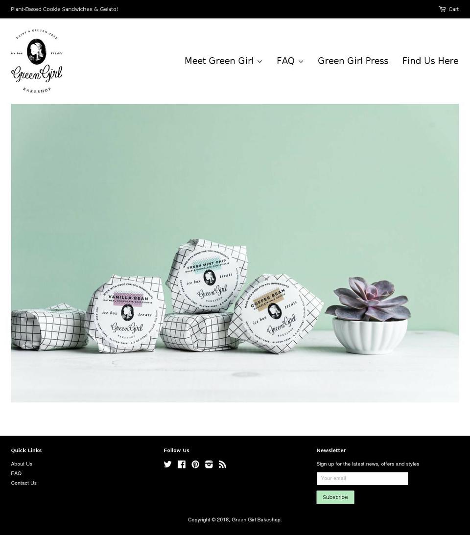 greengirlbakeshop.net shopify website screenshot
