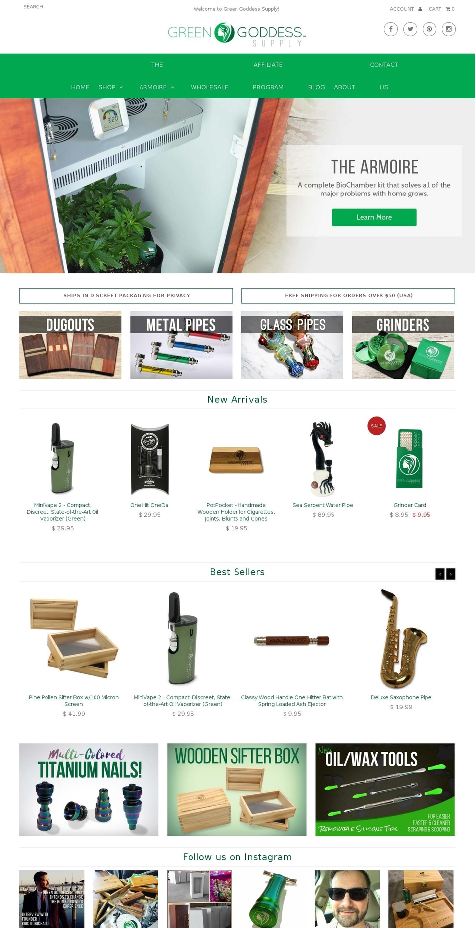 greengoddess.supplies shopify website screenshot