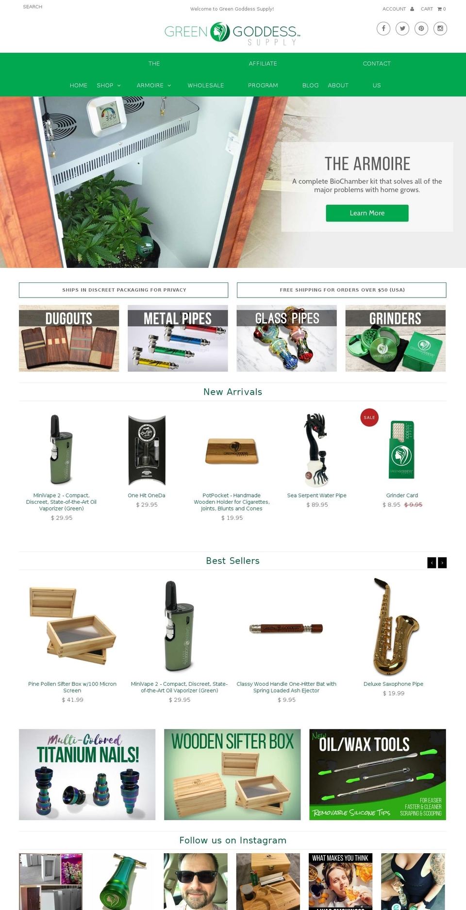 greengoddesssupplies.com — Shopify storefront screenshot