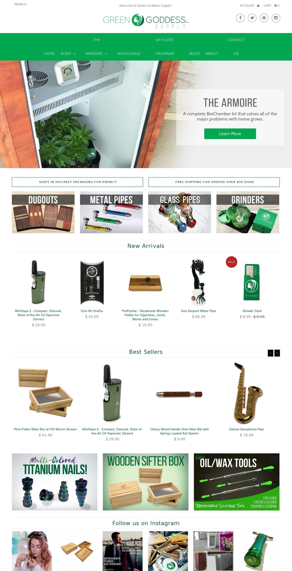 greengodesssupply.com — Shopify storefront screenshot