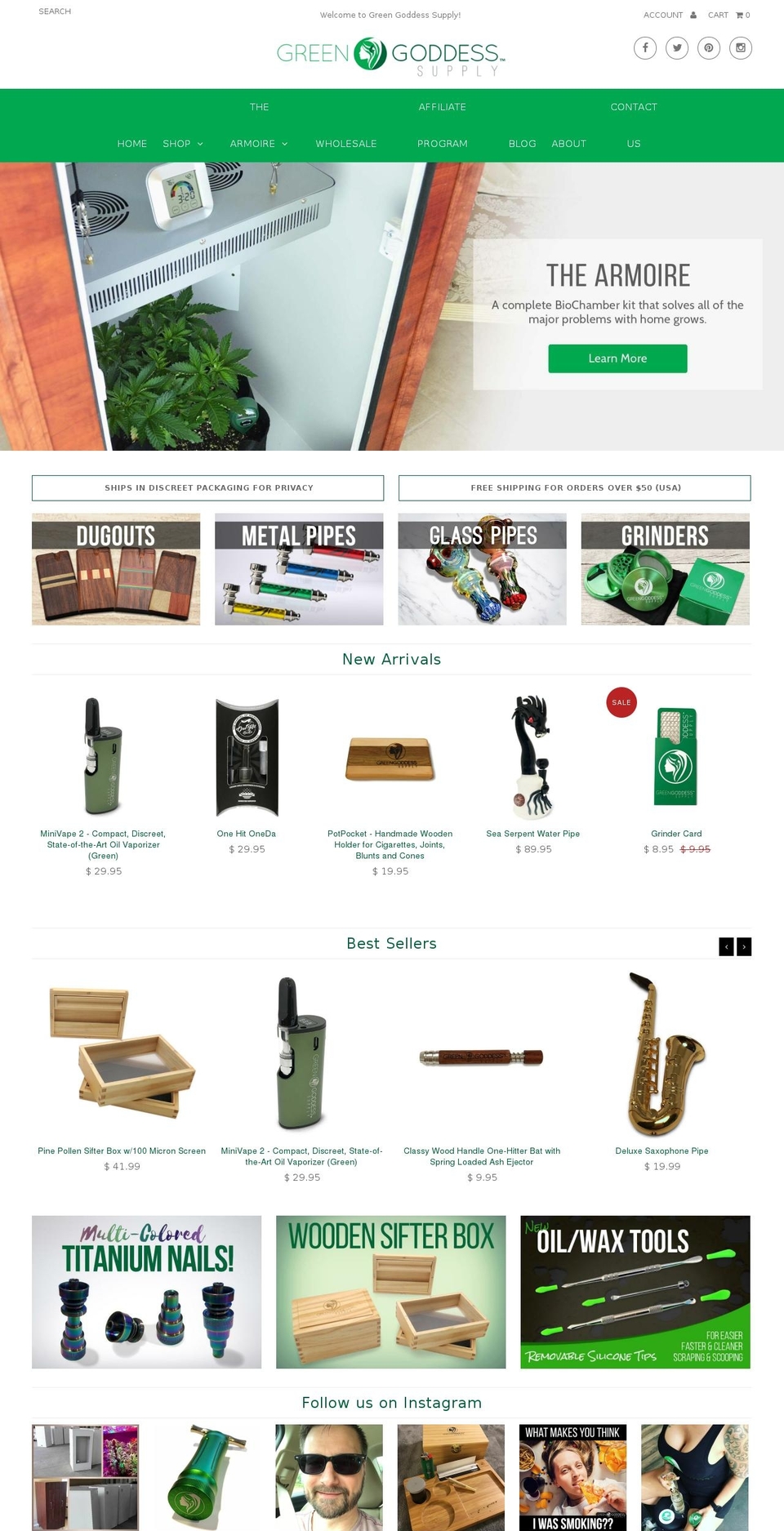 greengodessupply.com — Shopify storefront screenshot