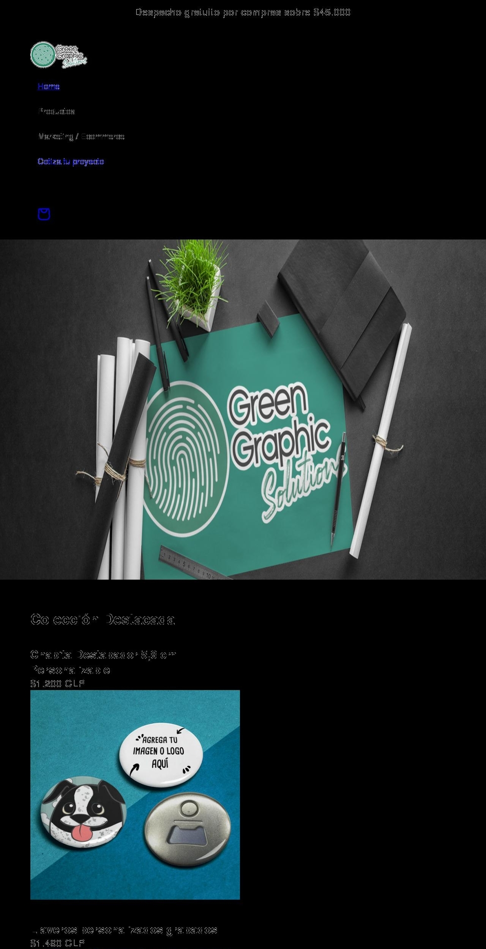 greengraphic.cl shopify website screenshot