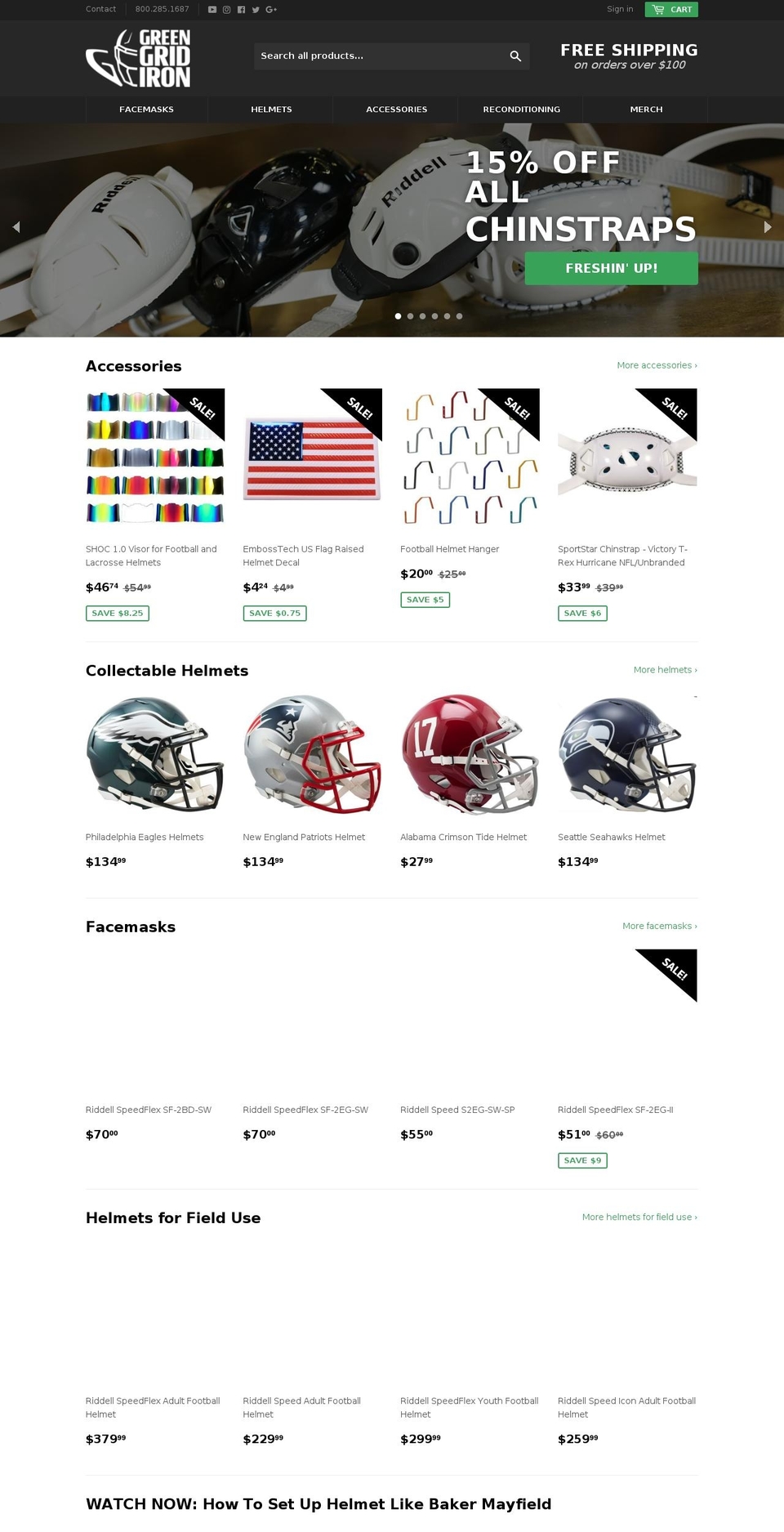 greengridiron.com — Shopify storefront screenshot