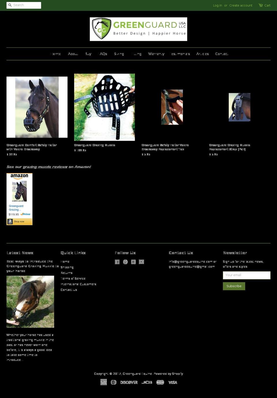 greenguardequine.com shopify website screenshot