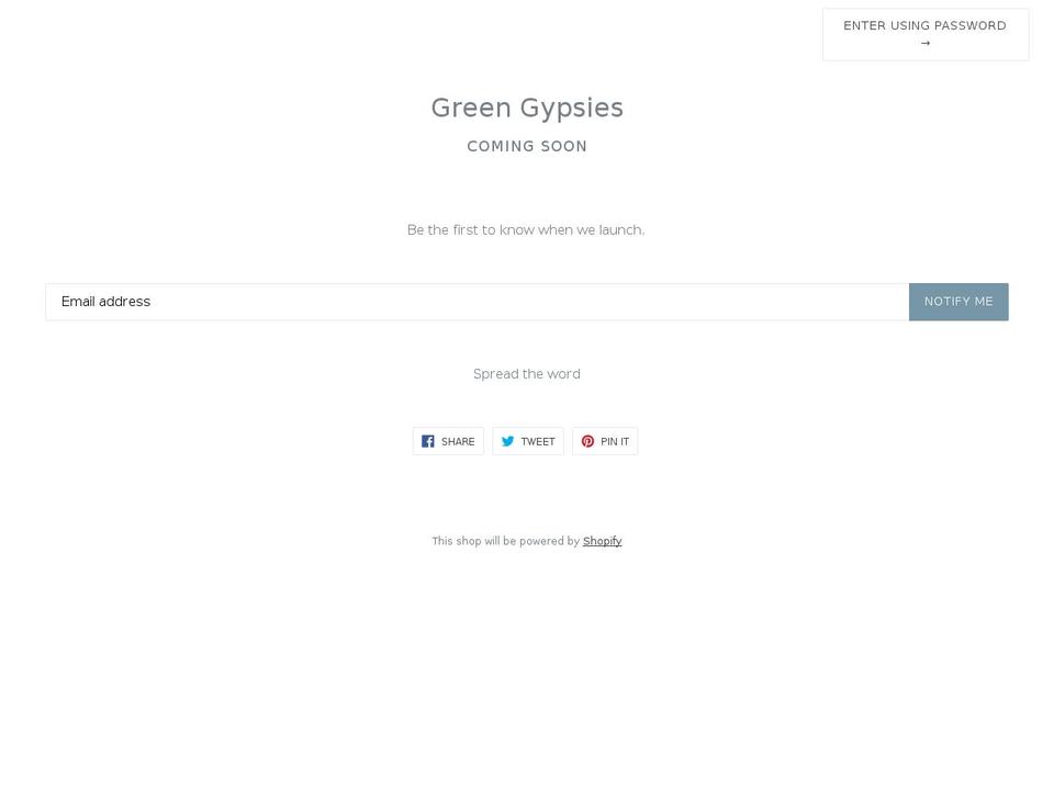 greengypsies.com — Shopify storefront screenshot
