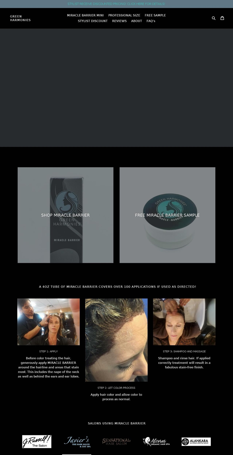 greenharmonies.com shopify website screenshot