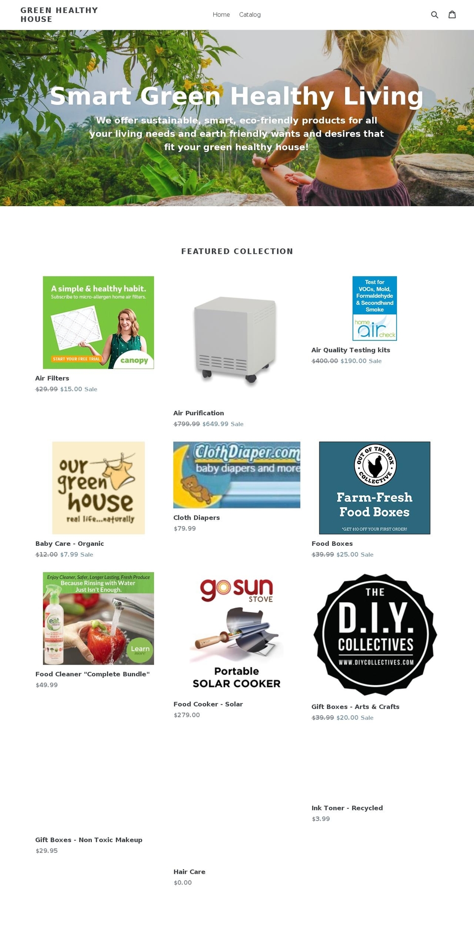 greenhealthyhouse.com — Shopify storefront screenshot