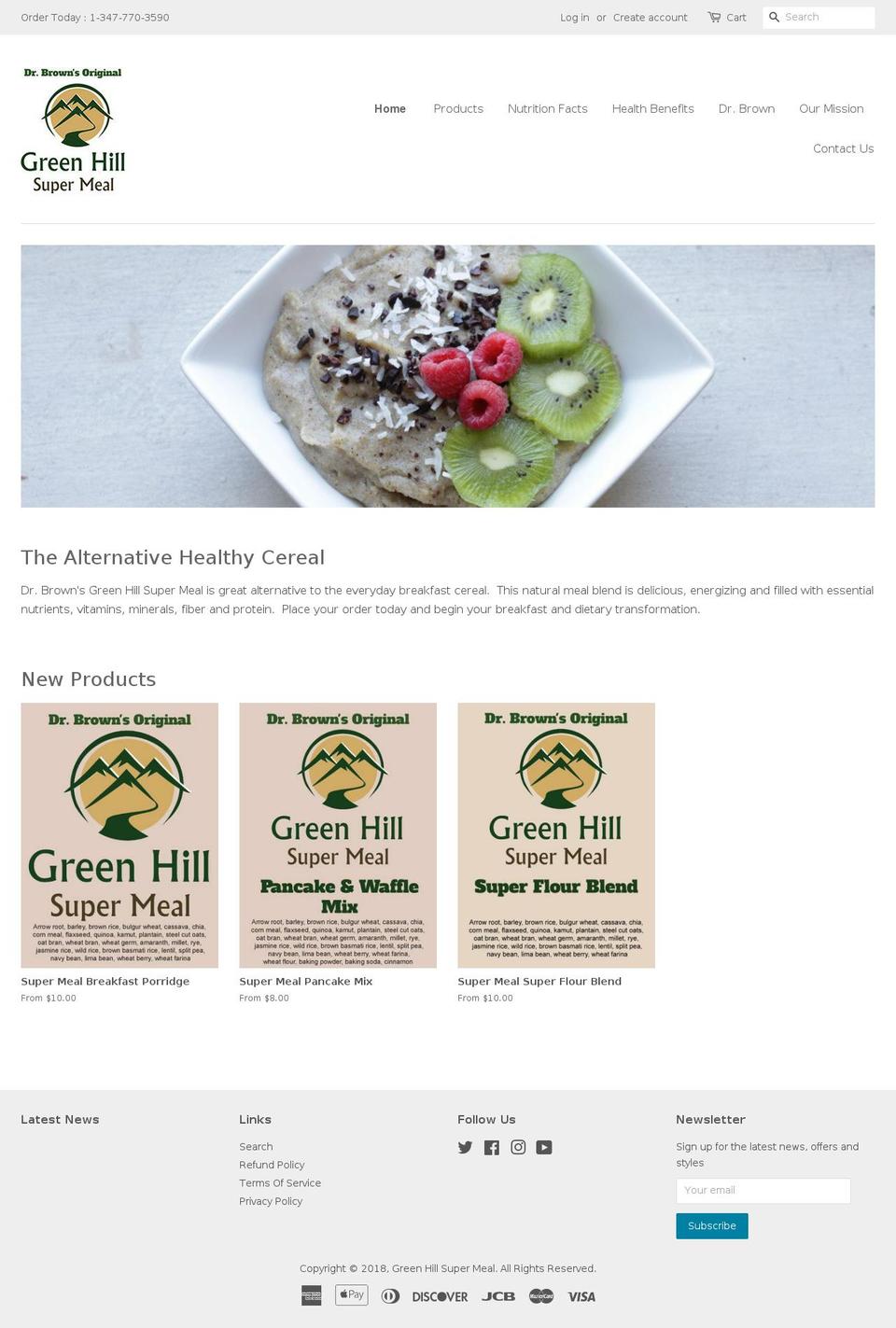 greenhillsupermeal.com shopify website screenshot