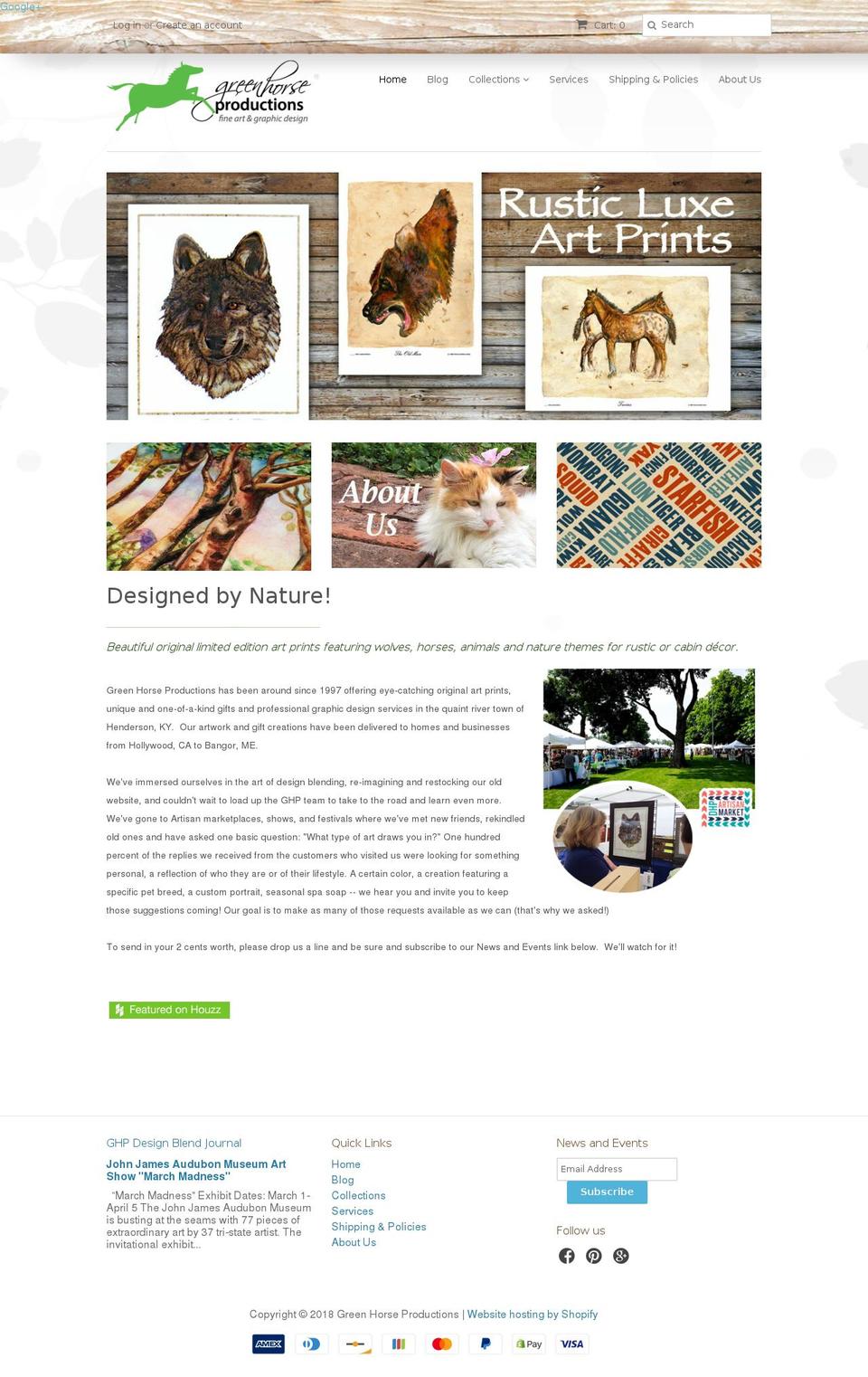 greenhorseprod.com — Shopify storefront screenshot