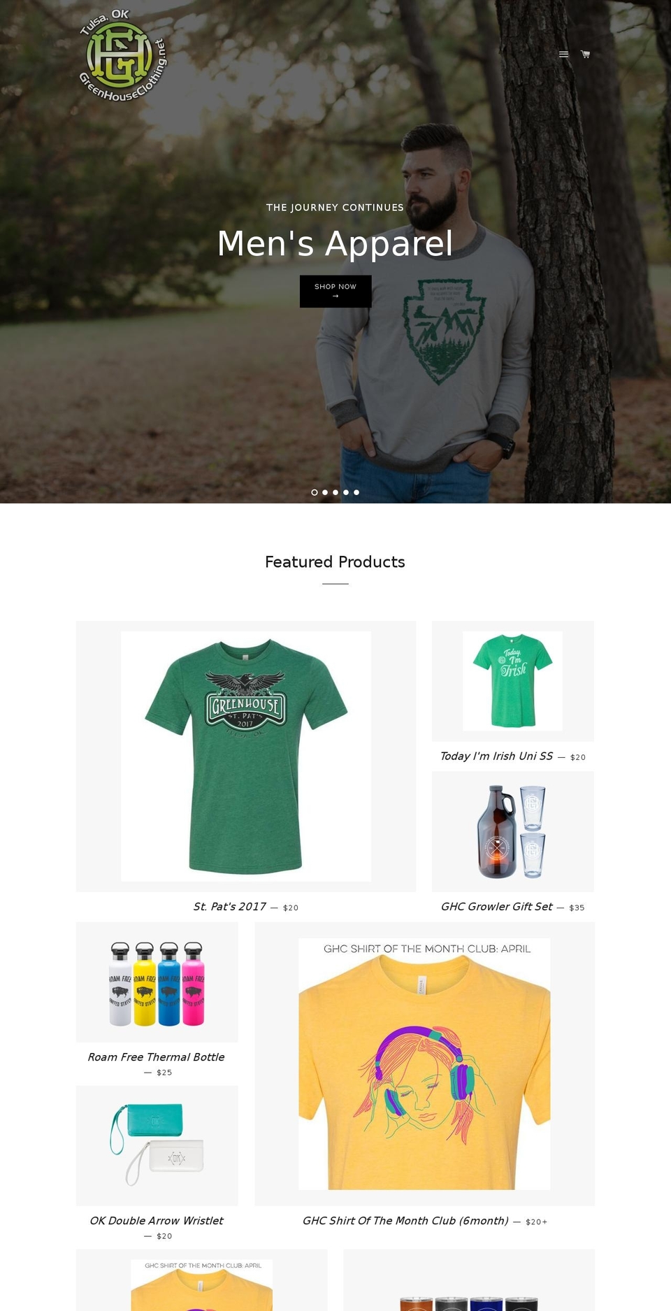 greenhouseclothing.net shopify website screenshot