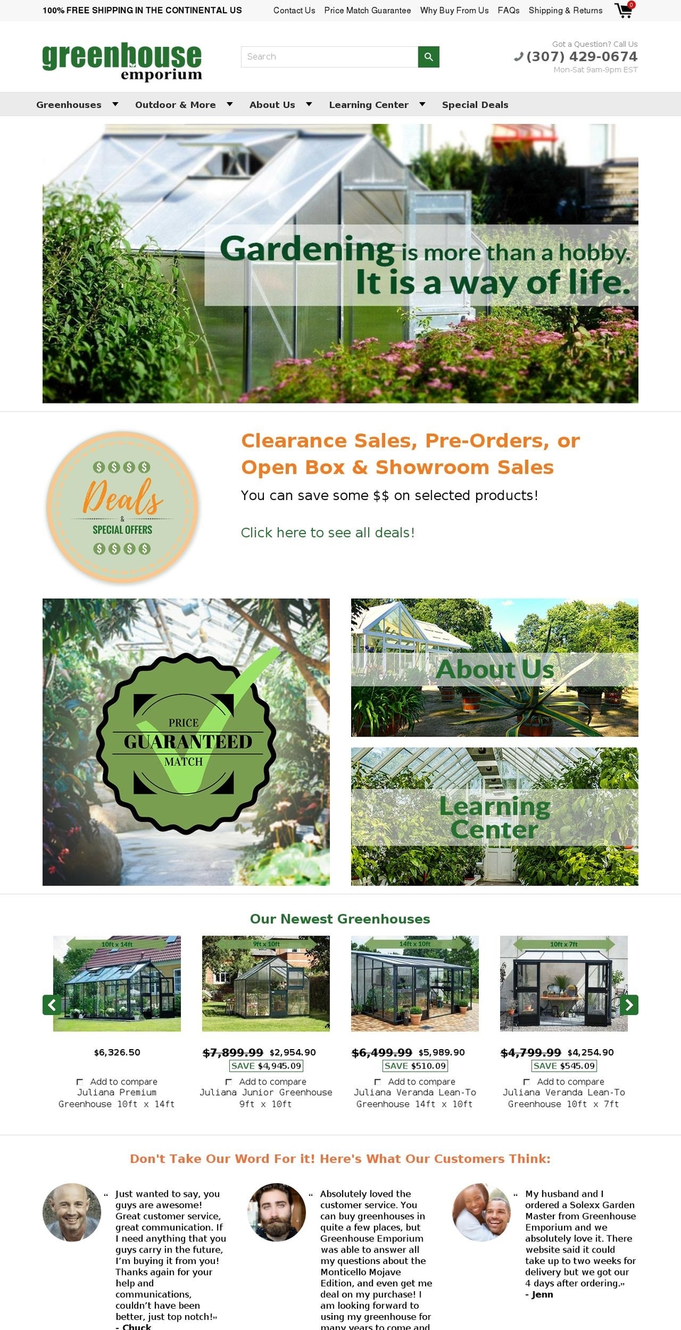greenhouseemporium.com shopify website screenshot