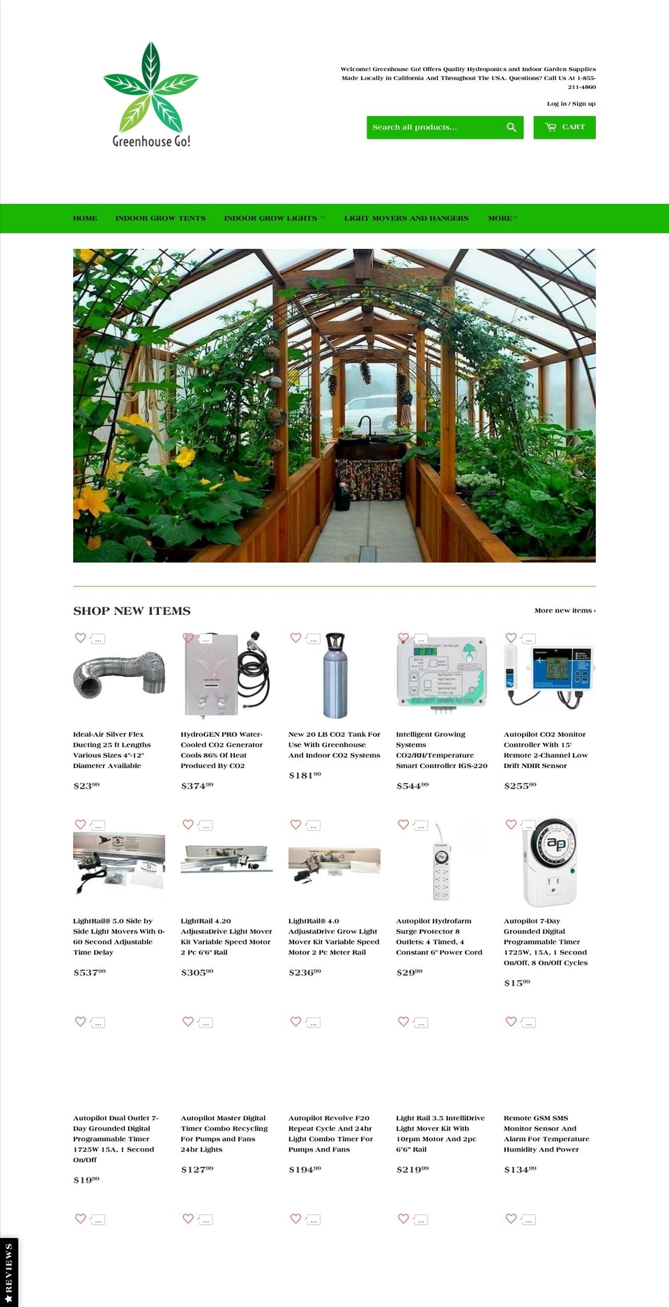 greenhousego.com — Shopify storefront screenshot